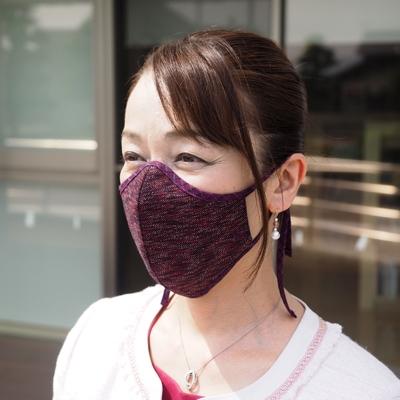 ふるさと納税 大刀洗町 侍マスク【東雲(しののめ)】　赤色系3枚セット(Mサイズ)