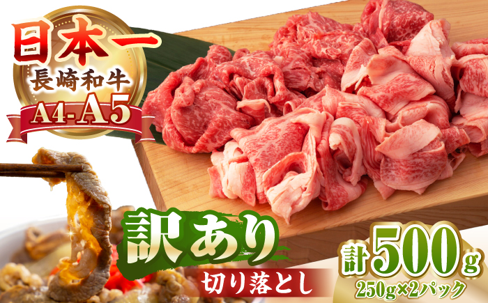 【訳あり】【A4〜A5ランク】長崎和牛 モモ・バラ 切り落とし 500g《壱岐市》【野中精肉店】 黒毛和牛 牛肉 和牛 訳アリ 赤身 モモ バラ ワケあり 小間切れ [JGC004]