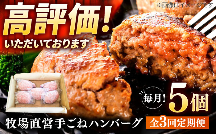 【3回定期便】牧場直営店の手作りハンバーグ（140g×5個）【川崎畜産】お肉 [IAX057]
