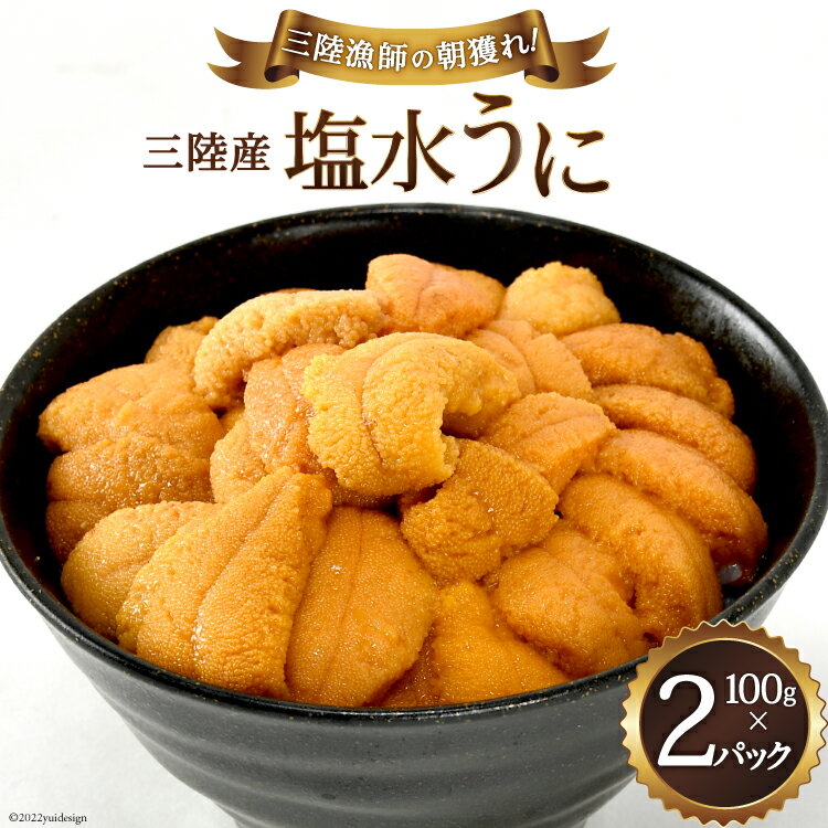 【ふるさと納税】【期間限定発送】三陸産塩水うに 100g×2パック [村東商店 宮城県 気仙沼市 20564235] 海鮮 三陸 うに ウニ 塩水ウニ 雲丹 三陸産 冷蔵 期間限定 数量限定