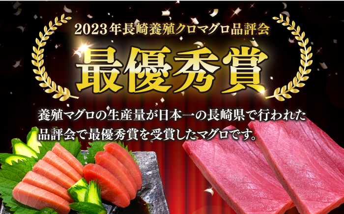 【長崎県養殖クロマグロ品評会最優秀賞！】 五島列島産養殖 生 本マグロ 赤身 中トロ 大トロ 計約800g マグロ まぐろ 鮪 刺身 ブロック 冷蔵 [RBN017]