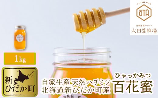 北海道産 天然 純粋 はちみつ 百花蜜 1kg 国産 自家製 蜂蜜 ハチミツ