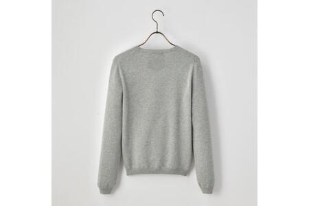 ベビーカシミヤ　クルーネックセーター　レディース　Lサイズ　【グレー】 【178007-1】 ｶｼﾐﾔ 天然素材 ｾｰﾀｰ 服 国産 国内製造 ﾍﾞﾋﾞｰｶｼﾐﾔ