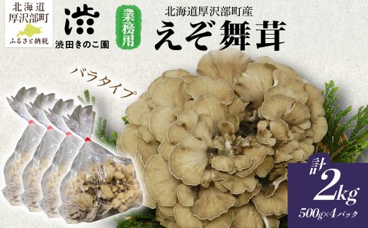 【肉厚・香り豊か】厚沢部の極み えぞ舞茸（バラタイプ）2kg (500g×4個) 北海道厚沢部町産 渋田きのこ園 冷蔵 ASM006