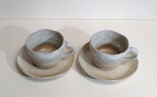 萩焼 コーヒー碗 ヒラヒラ ペア　｜HG001001