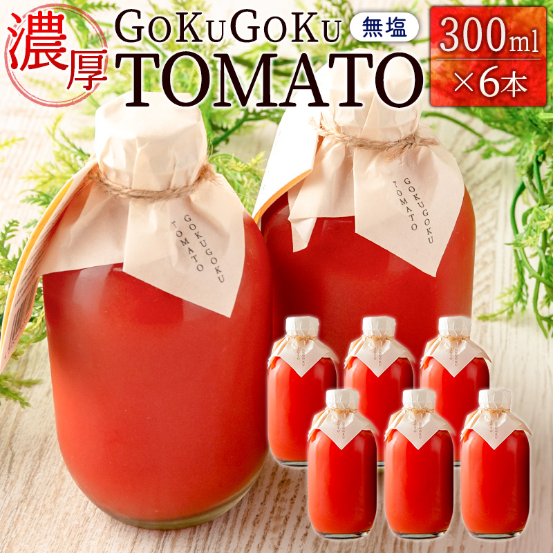 濃厚GOKUGOKU TOMATO（300ml×6本）無塩 トマトジュース【B631】