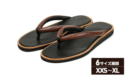 TUっKAKE DBR/BL（ブラウン/ブラック）　ユニセックス ファッション 靴 シューズ 栃木レザー つっかけ XL（27.5〜30.0cm）