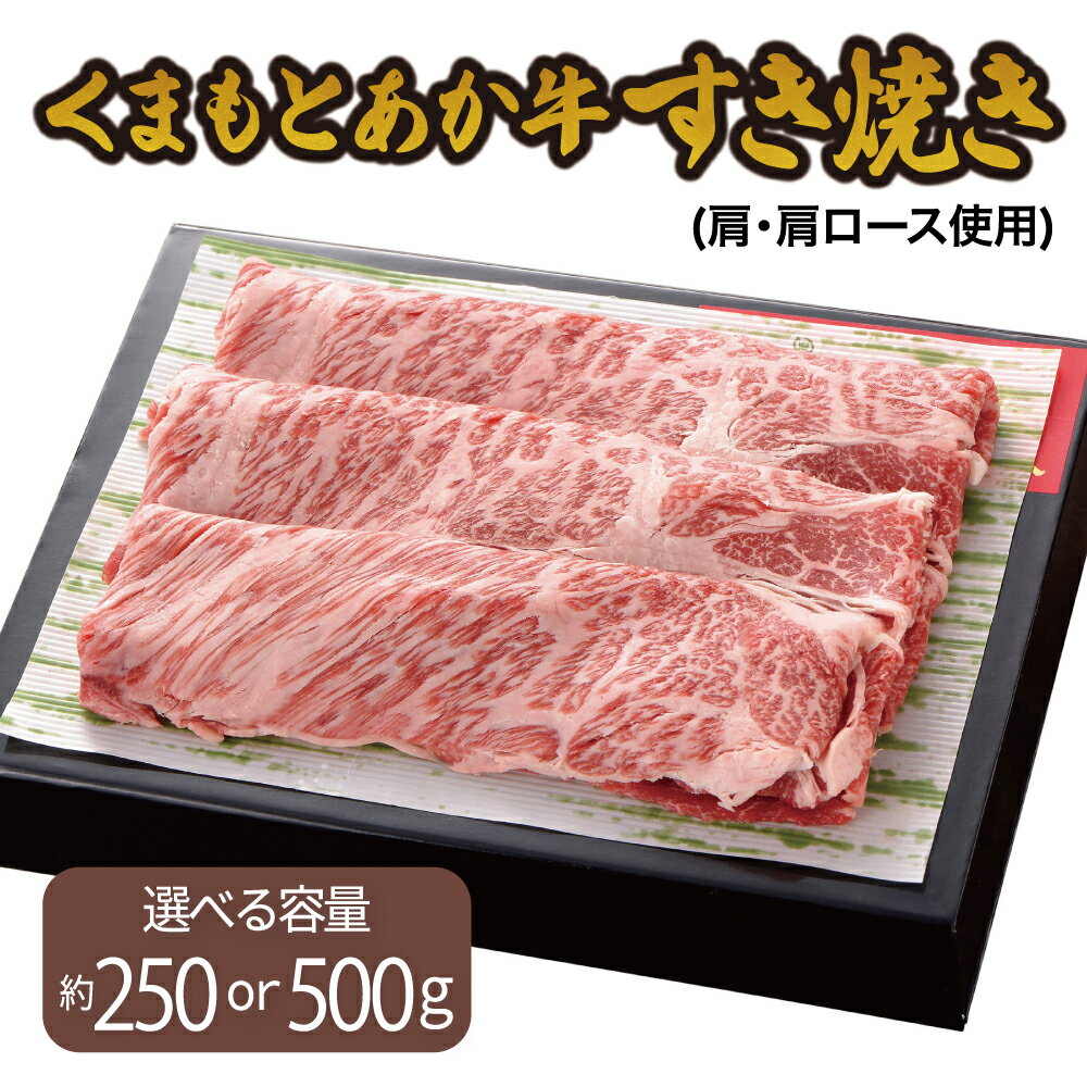 【ふるさと納税】くまもとあか牛 すき焼き(肩・肩ロース使用) 選べる容量 250g または 500g すき焼き肉 すきやき 肉 牛肉 和牛 赤牛 熊本県産 九州産 国産 冷凍 送料無料 熊本県 宇城市 オオツカ株式会社