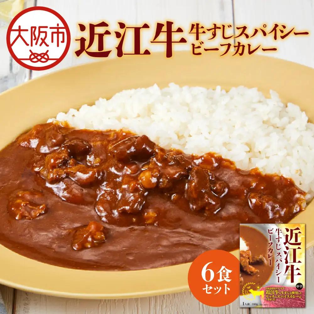 【 京阪百貨店厳選 】近江牛すじスパイスカレー160ｇ×6食セット 和牛カレー_OS048-0062-02