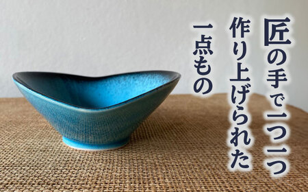 【美濃焼】 青輝貫入 楕円小鉢 4枚セット 多治見市 / 山松加藤松治郎商店[TEU076]