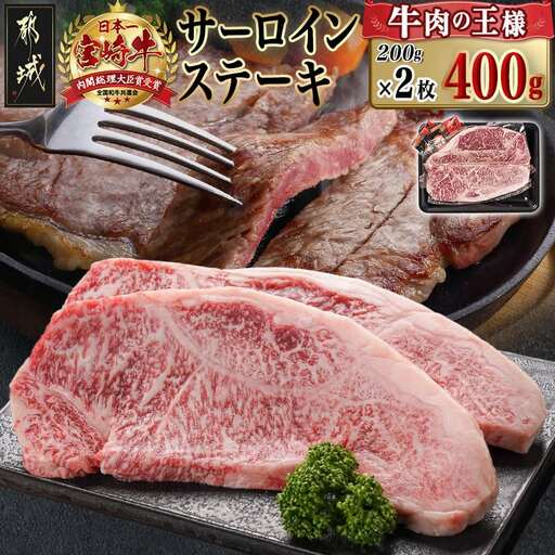 宮崎牛サーロインステーキ(200g×2枚)_AC-N401_(都城市) ステーキ 牛肉 宮崎牛 和牛 国産 サーロイン 400g 贈答用 ギフト