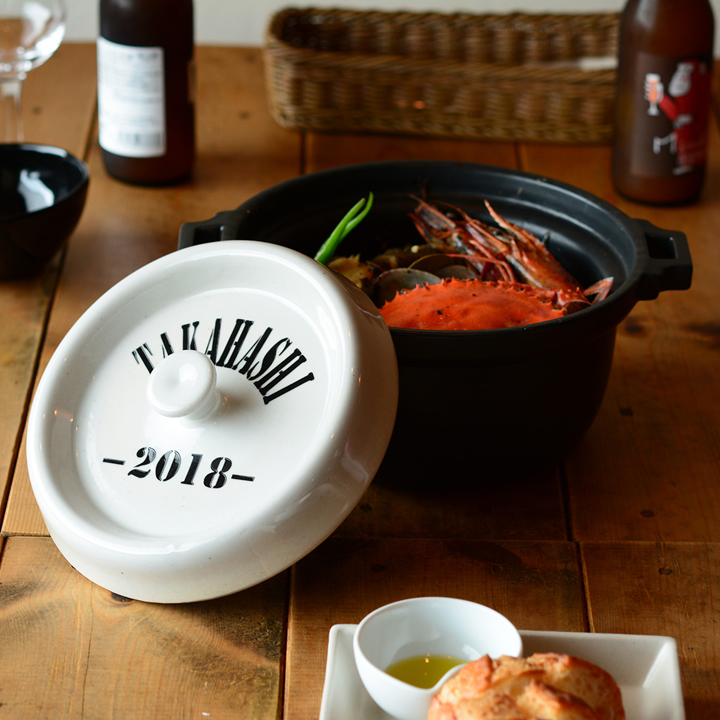 【美濃焼】 名入れオーダー 土鍋 ホワイト ARMY キャセロール IHプレート付 YA018 瑞浪市 / ながしまプランニングオフィス 陶器 どなべ 鍋 レンジOK オーブンOK [AZBM107]