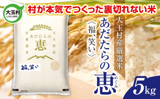 米 大玉村産厳選米「あだたらの恵」（品種：福、笑い） 5kg 《 令和7年産  》｜ 福島 大玉村 お米 米作り 福、笑い 令和7年 精米 白米 こめ コメ ご飯 送料無料 大玉村農業振興公社 ｜ on-af-5kg-r7