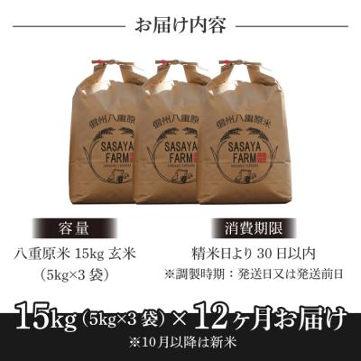 ふるさと納税 東御市 令和7年新米受付【12回定期便】八重原米15kg 玄米※2025年10月以降順次発送|笹屋農園 |  | 02