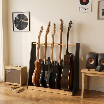 ふるさと納税 横手市 WOOD WORKS ギタースタンド エレキギター・ベース用5本掛【本体:ライトブラウン×BW】 |  | 01