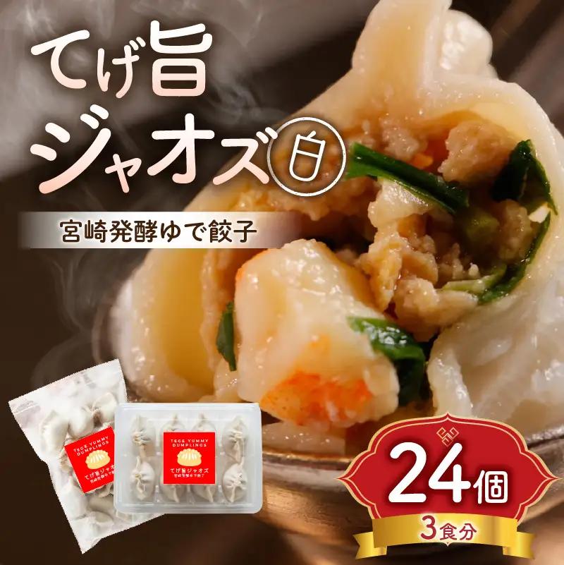 てげ旨ジャオズ【白】3食分（24個入） 餃子 ぎょうざ 24個 茹で餃子 冷凍餃子 豚肉 ニラ にんにく不使用 惣菜 お惣菜 おかず 簡単 簡単調理 茹でる 茹でるだけ 小分け パック 袋 冷凍 グルメ お取り寄せ ギフト