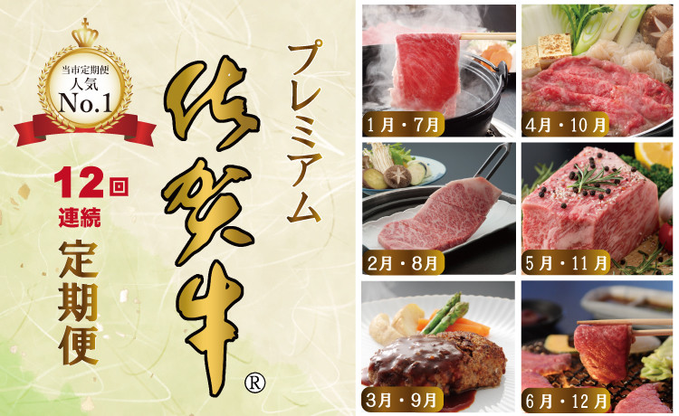 
【定期便】 佐賀牛食べ尽くし12回（毎月）お肉の定期便 (12ヶ月連続お届け) 佐賀牛 牛肉 赤身 A5 さが 牛 ロース ステーキ しゃぶしゃぶ スライス ハンバーグ 焼肉 佐賀 佐賀県 小城市
