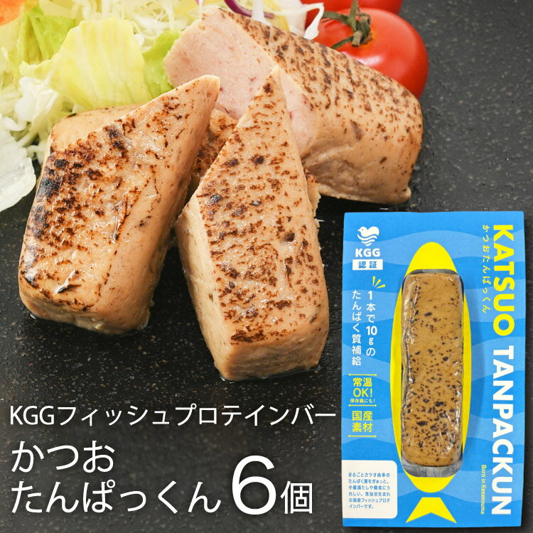 【ふるさと納税】 KGGフィッシュプロテインバー かつおたんぱっくん 6個 [KESENNUMA GOOD GOODS 宮城県 気仙沼市 20565838] プロテイン プロテインバー タンパク質 たんぱく質 常温保存 常温 長期保存 備蓄 オガトレ カツオ かつお 鰹