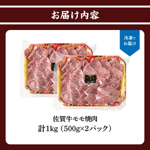 上場亭 佐賀牛モモ焼肉 1kg ／ 赤身 佐賀牛【B204】