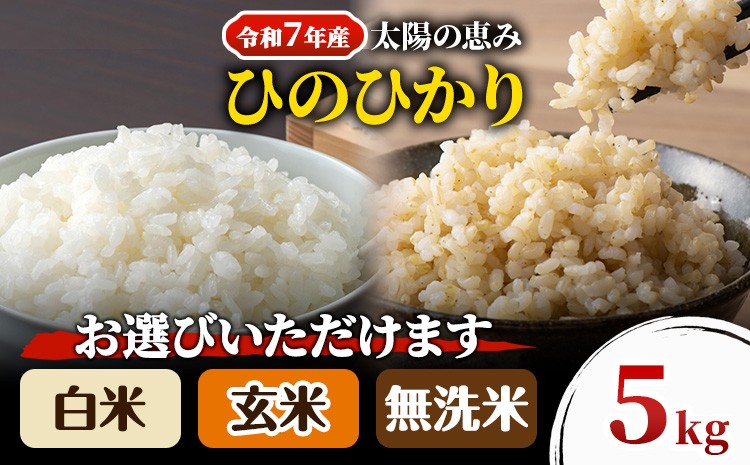 
            【令和7年産】岡山県産 ひのひかり 5kg 太陽の恵み 白米 無洗米 玄米 から選べる 奥山営農《10月下旬頃出荷》岡山県 笠岡市 送料無料 米 お米 こめ
          