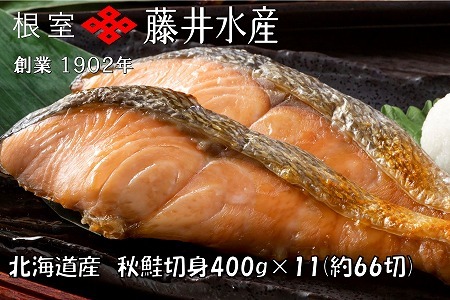 ＜鮭匠ふじい＞天然鮭切身(甘塩)400g(約6切)×11P B-42101