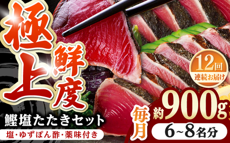 【12回定期便】鰹塩たたきセット 6~8名分 / 鰹 たたき 鰹たたき 鰹のたたき 鰹 たたき 鰹たたき 鰹のたたき[ATAD052]