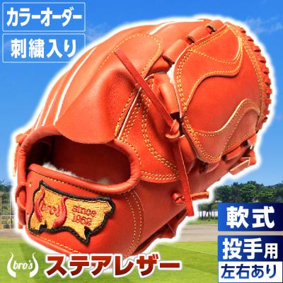 ふるさと納税 三宅町 軟式投手用グローブ(カラーオーダー・刺繍入り)【吉川清商店　bro's】