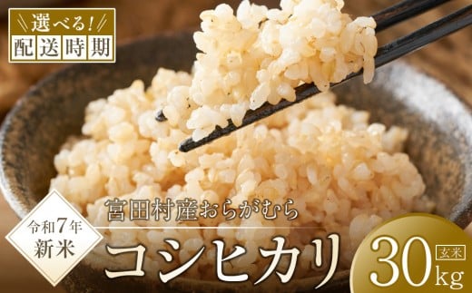 
            【予約受付】【令和７年米】【新米】長野県宮田村産コシヒカリ 玄米30kg 選べる配送月
          