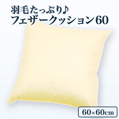 ふるさと納税 西郷村 やさしくしっかり体を支える!羽毛たっぷり　フェザークッション60(60cm角)