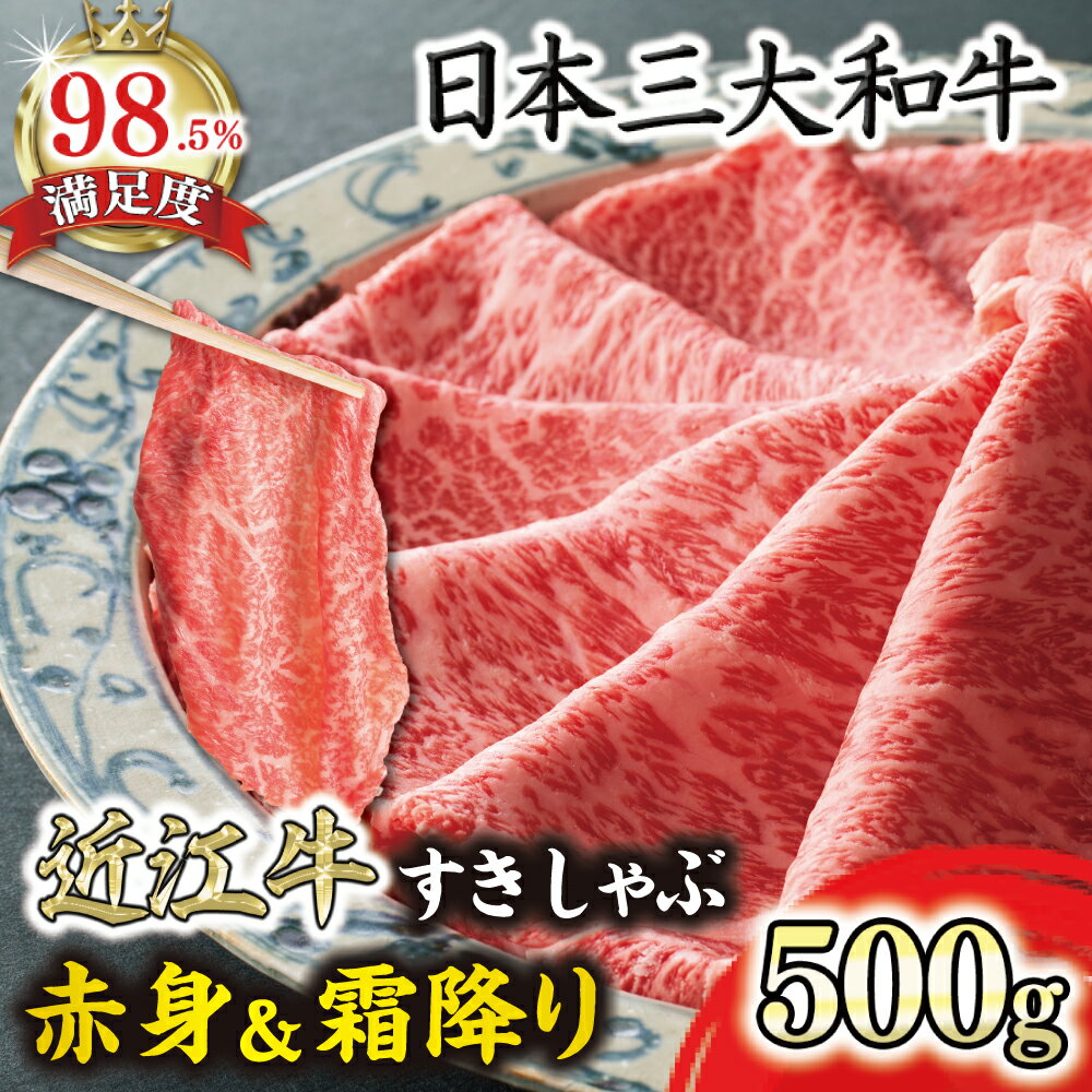 【ふるさと納税】【PRキャンペーン対象】特選近江牛 すき焼き・しゃぶしゃぶ用『霜降り・赤身ミックス』 500g 寛閑観 牛肉 国産 近江牛 冷凍
