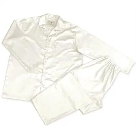【シングル】プレミアムカバー25cm巾シーツ・掛・枕＆パジャマ(男女兼用Mサイズ)4点セット　色PW【1215953】