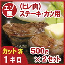 【ふるさと納税】[北海道根室産]鹿肉(ヒレ肉)ステーキ・カツ用500g×2P(計1kg) C-07006