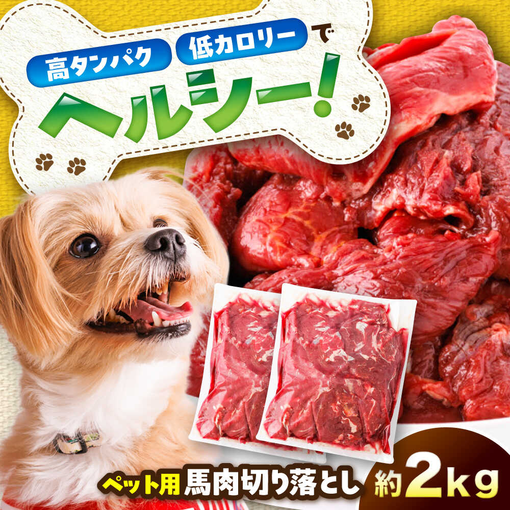 【ふるさと納税】国内加工 ペット用 馬肉 切り落とし 約2kg(約1kg×2) / ペットフード ドッグフード 愛犬 馬肉 生食 加熱 ペット用 【五右衛門フーズ】[BHCY057]
