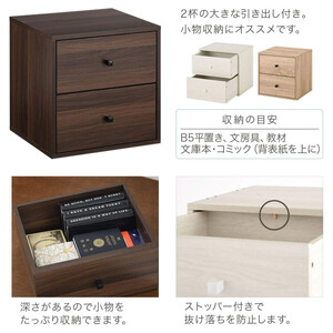 【完成品でお届け】木製キューブボックス〔幅35cm・引き出しタイプ〕（ウォールナット）キューブボックス 収納棚 幅35cm 連結  フラップボックス LKANRA001163-8-WAL