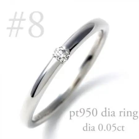 PT950ダイヤ 甲丸リング　0.05CT　R3621DI-P2 #8【配送不可地域：離島・沖縄県】【1754922】