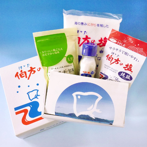 伯方の塩詰合せA(伯方塩業伯方町)　（粗塩(500g)、 焼塩(250g)、 焼塩(80gビン)、 フルール・ド・セル(150g) ）[VA00160]