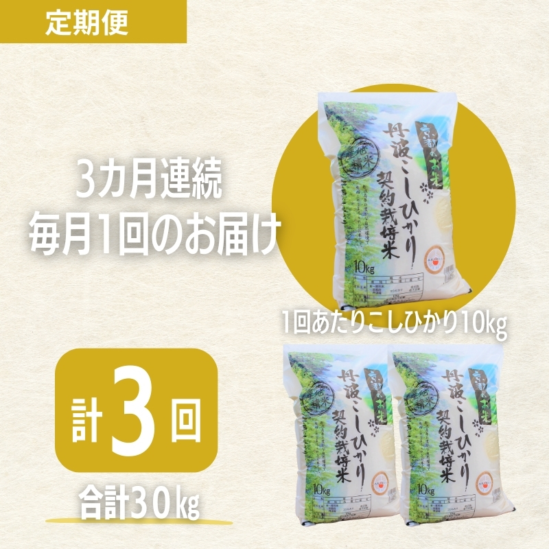 【3カ月定期便】令和7年産 京都丹波産 こしひかり 10kg 合計30kg