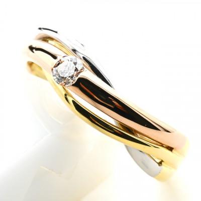 ふるさと納税 笛吹市 K18/PT　スリーカラーダイヤリング0.10CT　R3983DI-C #10 |  | 01