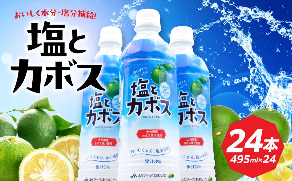 【I02059-S】【お中元 ギフト】 塩とカボス　495ｍｌ×24本 《7/1～8/8の期間にお届け》