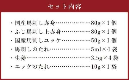 フジチク ふじ 馬刺し 赤身 ・ 霜降り 合計約210g