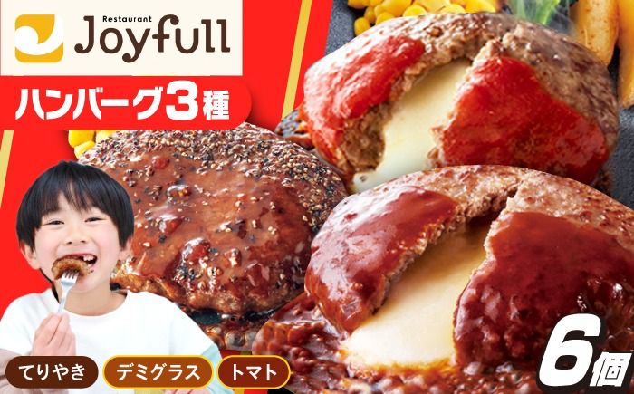 【福岡工場直送】ジョイフル ハンバーグ スペシャル 詰め合わせ 3種 6個セット 《築上町》【株式会社 ジョイフル】[ABAA086]