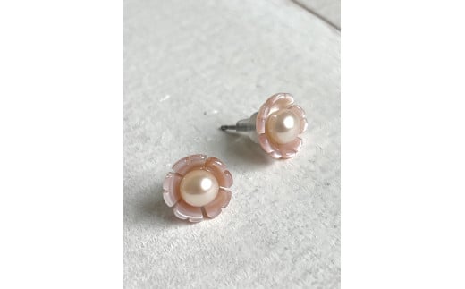 1357　二見結ひ　チタンピアス（淡水真珠4.0mm）12