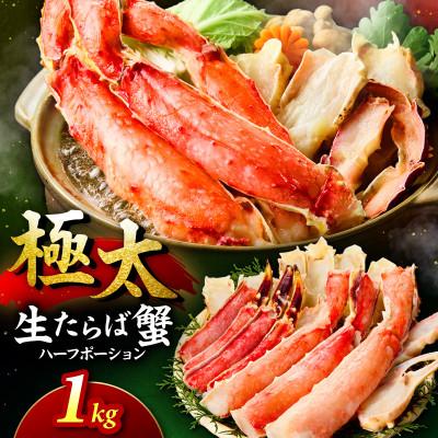 ふるさと納税 泉南市 □【生食ok!!極太サイズ】生たらば蟹 ハーフポーション 約1kg