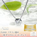 【ふるさと納税】 pt900【0.2ct】Hカラー フクリン留め 一粒 ダイヤモンド ネックレス CSN00169-pt SWAV041