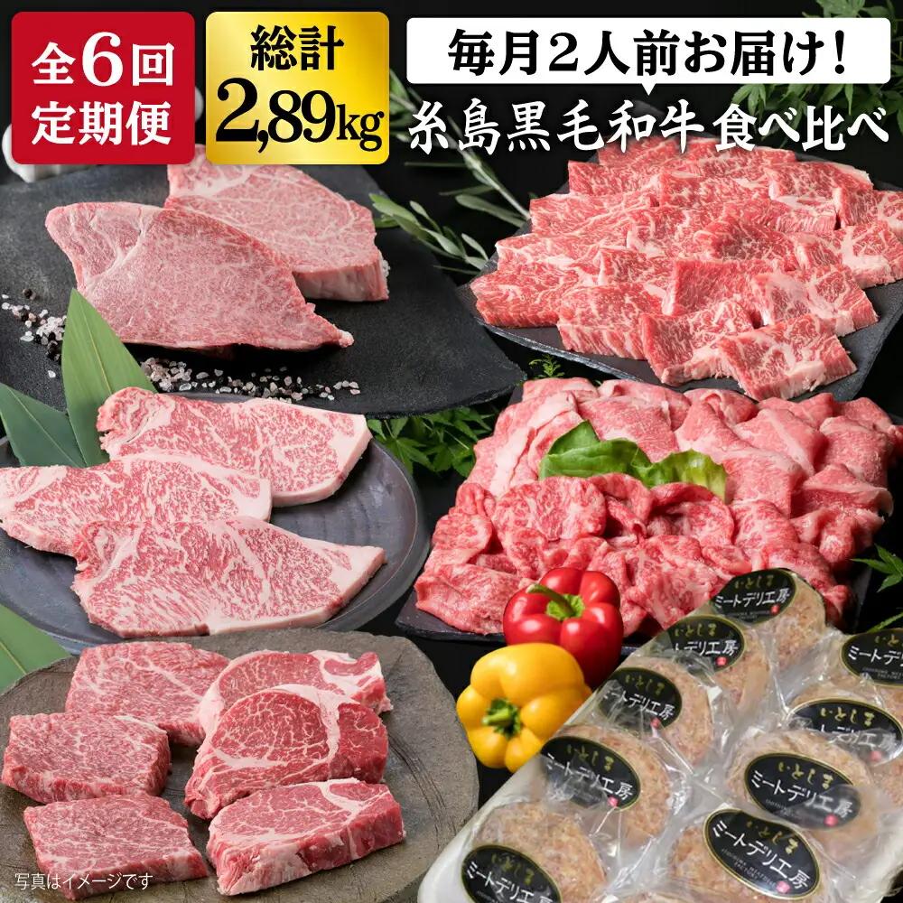 【全6回定期便】 糸島 黒毛和牛 食べ比べ セット 2人前 約2.8kg 糸島市/糸島ミートデリ工房 [ACA110] 定期便 肉 ランプ シャトーブリアン