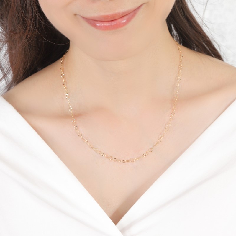 K18 フリル ボリューム ネックレス　14354