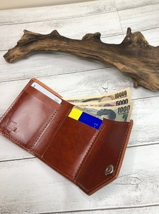 ルガトショルダー（本革）のミニ財布　 ファッション小物  グリーン
