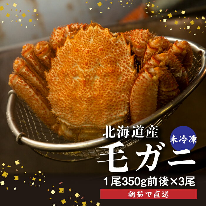 【ふるさと納税】【配達地域限定】 朝茹で 直送毛ガニ 350g前後×3杯 冷蔵 未冷凍 毛ガニ 北海道 ふるさと納税 毛蟹 毛がに 毛ガニ 魚介類 魚 海鮮 新鮮 年末年始 恵庭市 恵庭 北海道ふるさと納税【52000903】