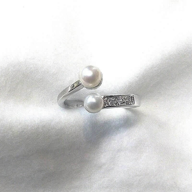 【ふるさと納税】1922 リング・ツイン（淡水本真珠・ボタン）SV製 リング 真珠の指輪 ファッションリング シルバー製リング 淡水真珠 母の日プレゼント 結婚記念日ギフト 自分へのご褒美 カジュアルアクセサリー フリーサイズ クリスマスプレゼント キュートアクセサリー