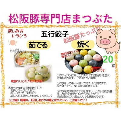 松阪豚使用 五行餃子 2箱 計20個 中華の王道 まつぶたのギョウザ 焼き 鍋 蒸し 揚げに最適【配送不可地域：離島】【1521018】